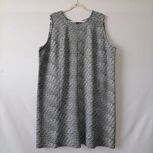 Worthington Women's White-Black Sleeveless Zip Moscova Mini Dress Plus Size 3X